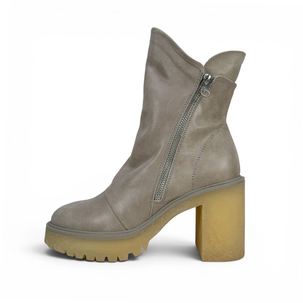 Free People Jack Zip Boot Womens‎ 8 Grey Leather Ankle Lug Sole EU 38 View 5
